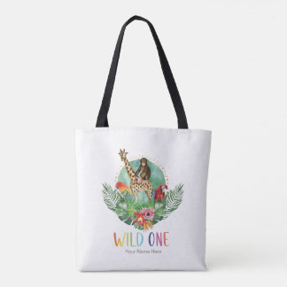 Wilde Jungle Safari Dieren Moderne Waterverf Tote Bag