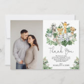 Wilde Jungle Safari Dieren Tropische Baby Shower Bedankkaart (Voorkant)