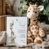 Wilde Jungle Safari Dieren Verticale Kinderverjaar Bedankkaart