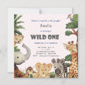 Wilde Jungle Safari Feestje voor een Pasgeboren Me Magnetische Uitnodiging (Voorkant)