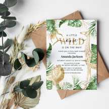 Wilde Jungle Safari Groenelementen & Goud Baby Sho