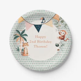 Wilde Jungle Thema Verjaardagsfeestje Papieren Bordje