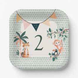 Wilde Jungle Thema Verjaardagsfeestje Papieren Bordje