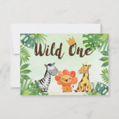 Wilde kaart, Safari Dieren Bedankt Kaarten (Achterkant)