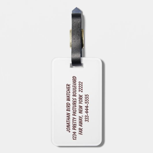 Wilde kalkoen Bagagelabel (Achterkant verticaal)