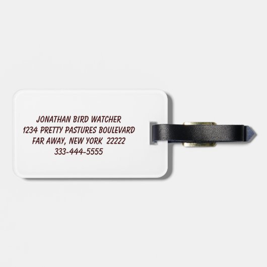 Wilde kalkoen Bagagelabel (Achterkant horizontaal)