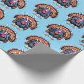 Wilde kalkoen cadeaupapier (Hoek)
