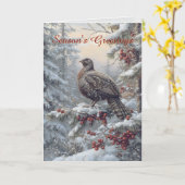 Wilde kalkoen in de Kaart van de sneeuwkerst (Gele Bloem)