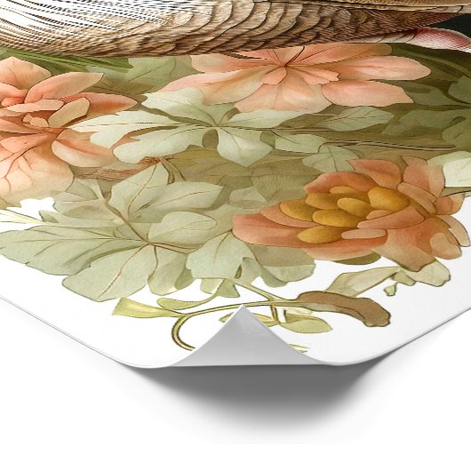 Wilde kalkoen in weide schilderen kunst print (Hoek)