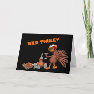 wilde kalkoen-Kaart Feestdagen Kaart
