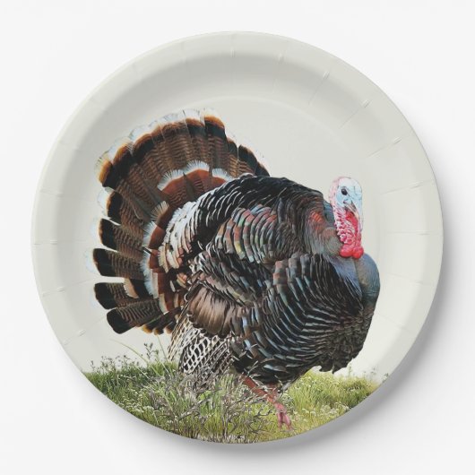 Wilde kalkoen papieren bordje (Voorkant)