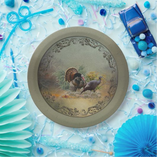 Wilde kalkoen papieren bordje (Feest)