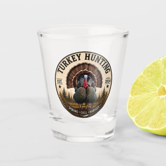 Wilde kalkoen shot glas (Voorkant)