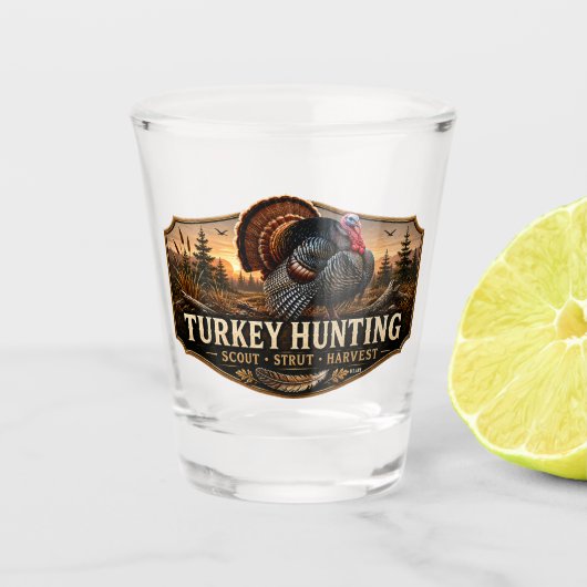 Wilde kalkoen shot glas (Voorkant)