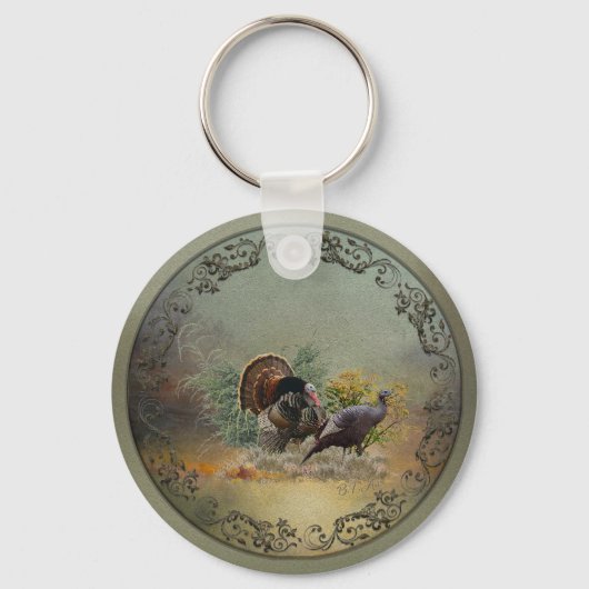 Wilde kalkoen sleutelhanger (Voorkant)