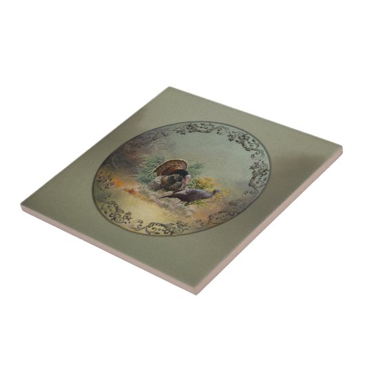 Wilde kalkoen tegeltje (Zijkant)