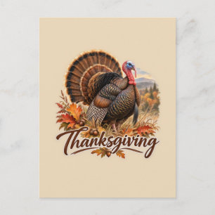 Wilde kalkoen Thanksgiving Briefkaart
