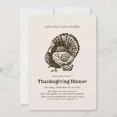wilde kalkoen | Thanksgiving diner Kaart (Voorkant)