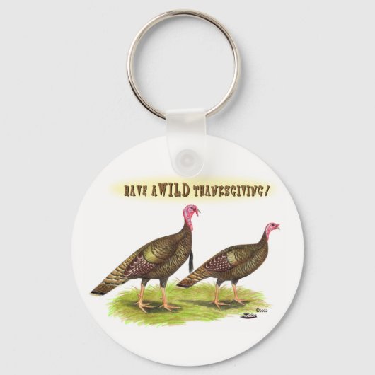 Wilde kalkoen Thanksgiving Sleutelhanger (Voorkant)