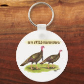 Wilde kalkoen Thanksgiving Sleutelhanger (Voorkant)