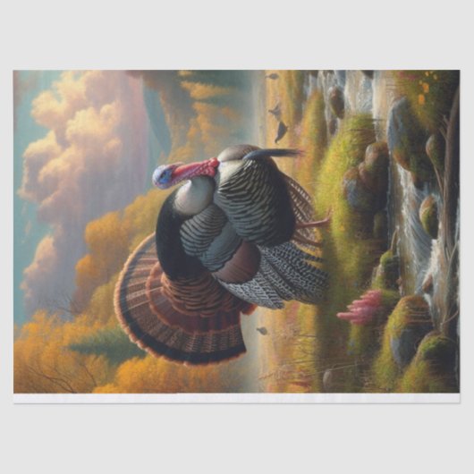 Wilde Kalkoen van Stream Painting Tissuepapier (Voorkant)