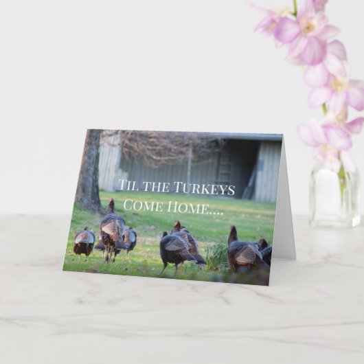 Wilde kalkoenen Grappig Kaart (Orchidee)