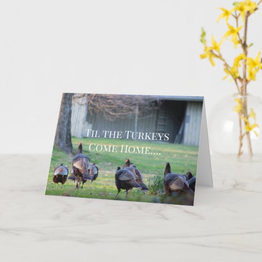 Wilde kalkoenen Grappig Kaart (Gele Bloem)