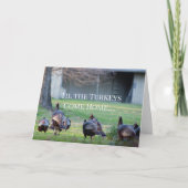 Wilde kalkoenen Grappig Kaart (Voorkant)