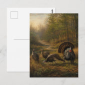 Wilde kalkoenen in het herfstbos briefkaart (Voorkant / Achterkant)