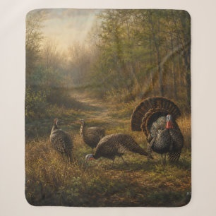Wilde kalkoenen in het herfstbos sherpa deken