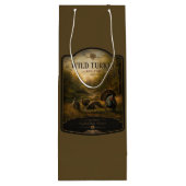 Wilde kalkoenen in het herfstbos wijn cadeautas (Achterkant)