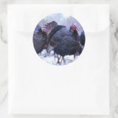 Wilde kalkoenen ronde sticker (Tas)