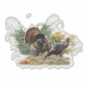 Wilde kalkoenen sticker (Voorkant)