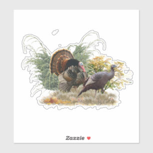 Wilde kalkoenen sticker