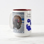 Wilde kalkoenen tweekleurige koffiemok (Voorkant links)