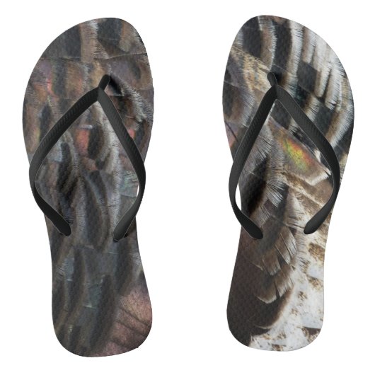 Wilde Kalkoenveren I Abstract Natuurontwerp Teenslippers (Voetbed)