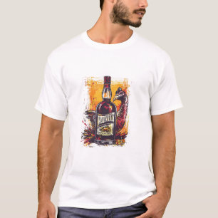Wilde kalkoenwhiskeyfles in de stijl van  t-shirt