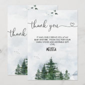 Wilde kalligrafie Baby shower Hartelijk dank Kaart (Voorkant / Achterkant)