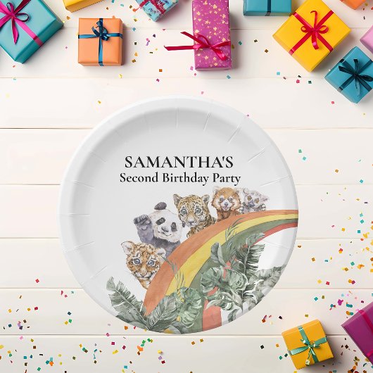 Wilde kalveren Oerwouden Regenboogdag Papieren Bordje