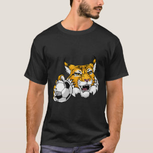 Wilde kat Bobcat Lynx Poema Voetbal Ll Cartoon Cha T-shirt