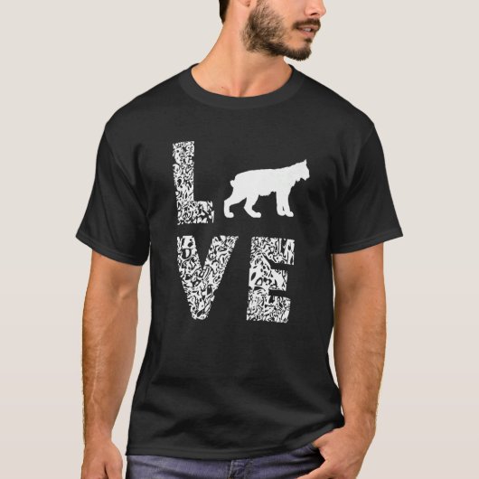 Wilde kat Caracal Leopard Love Heart Wilde Animal T-shirt (Voorkant)