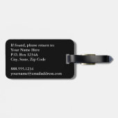 Wilde kat Dierafdrukken Modern Elegant Monogram Bagagelabel (Achterkant horizontaal)