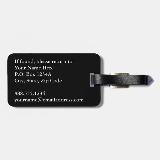 Wilde kat Dierafdrukken Modern Elegant Monogram Bagagelabel (Achterkant horizontaal)