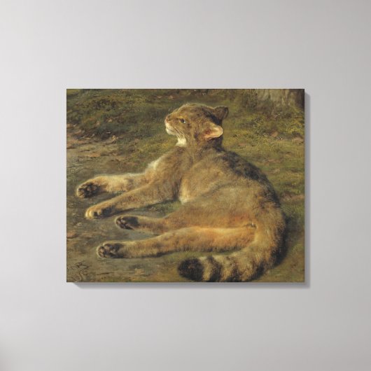 Wilde Kat (door Rosa Bonheur) Canvas Afdruk (Voorkant)