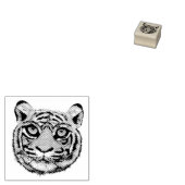 Wilde Kat Gezicht Rubber Stempel (Gestempeld)