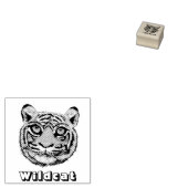 Wilde Kat Gezicht Rubberstempel (Gestempeld)