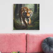Wilde Kat in Gouden Bos Canvas Afdruk (Insitu (Woonkamer))
