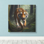 Wilde Kat in Gouden Bos Canvas Afdruk (Insitu (Houten vloer))