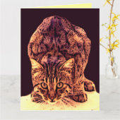 WILDE KAT KITTEN KAART (Gele Bloem)
