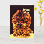 WILDE KAT KITTEN KAART (Gele Bloem)